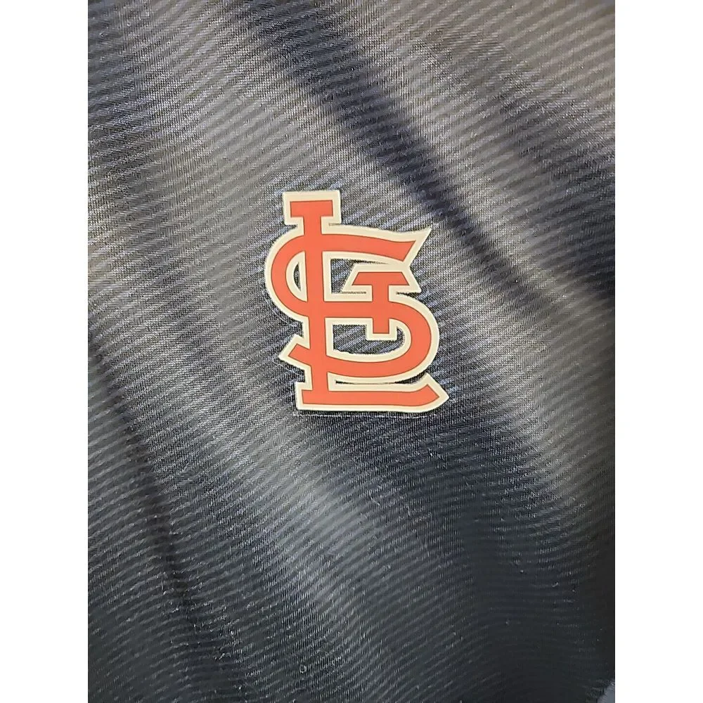 St‎ Louis Cardinals Mens XL Blue Pullover Majestic Therma-Base MLB Flaw